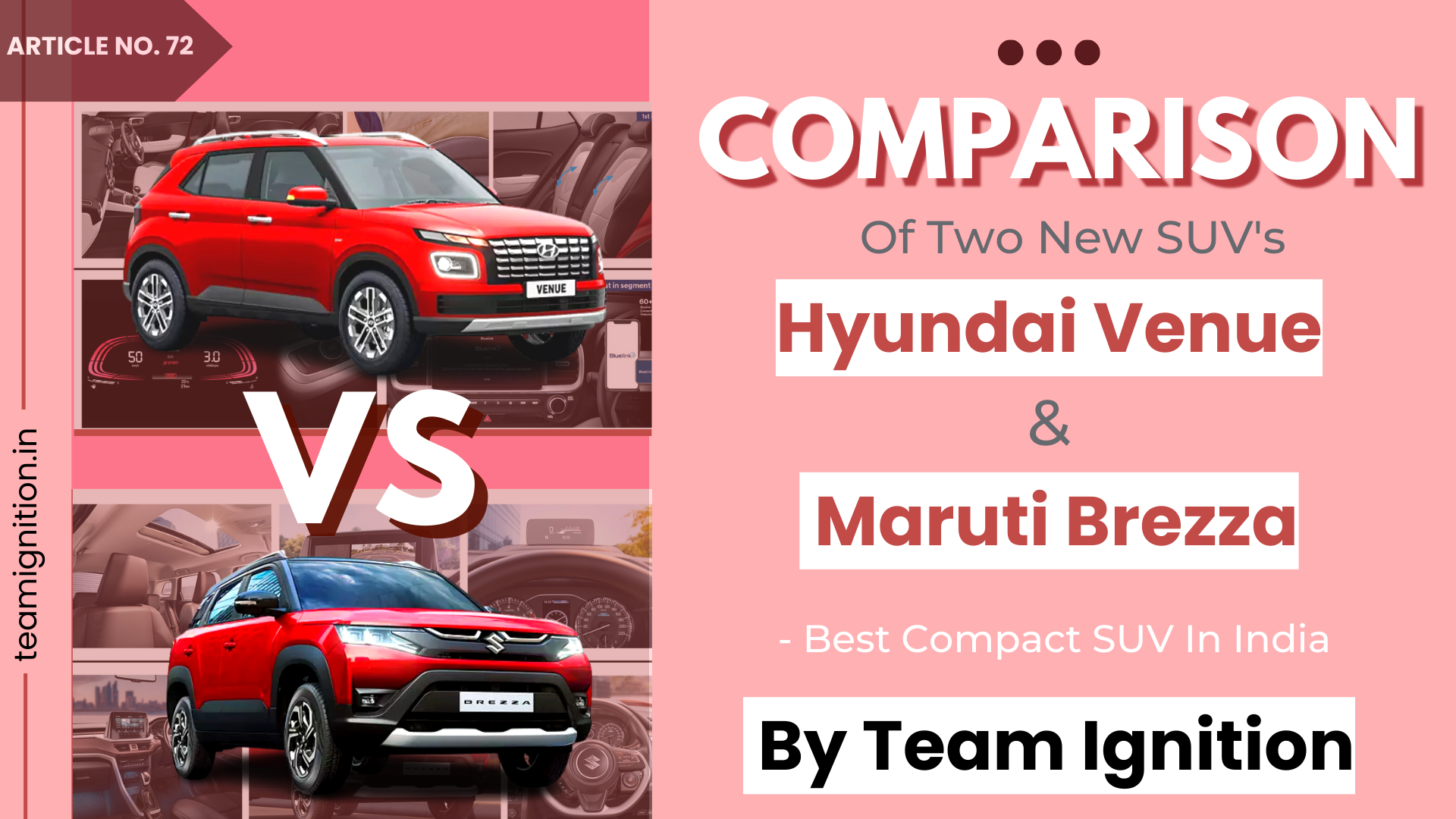 Hyundai Venue vs Maruti Brezza – Comparison