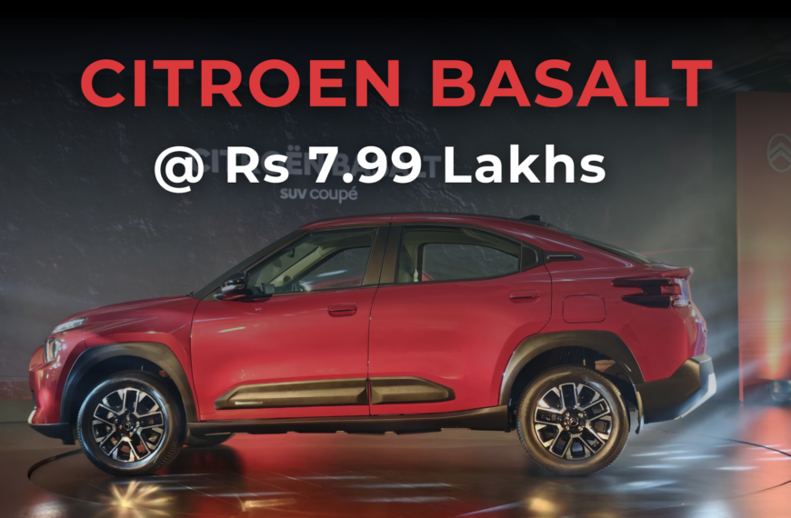 Citroen Basalt Launched In India At Rs 7.99 Lakhs